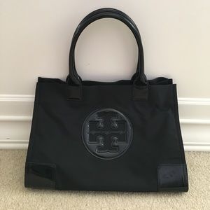 Tory Burch Ella Mini Nylon Tote in Black